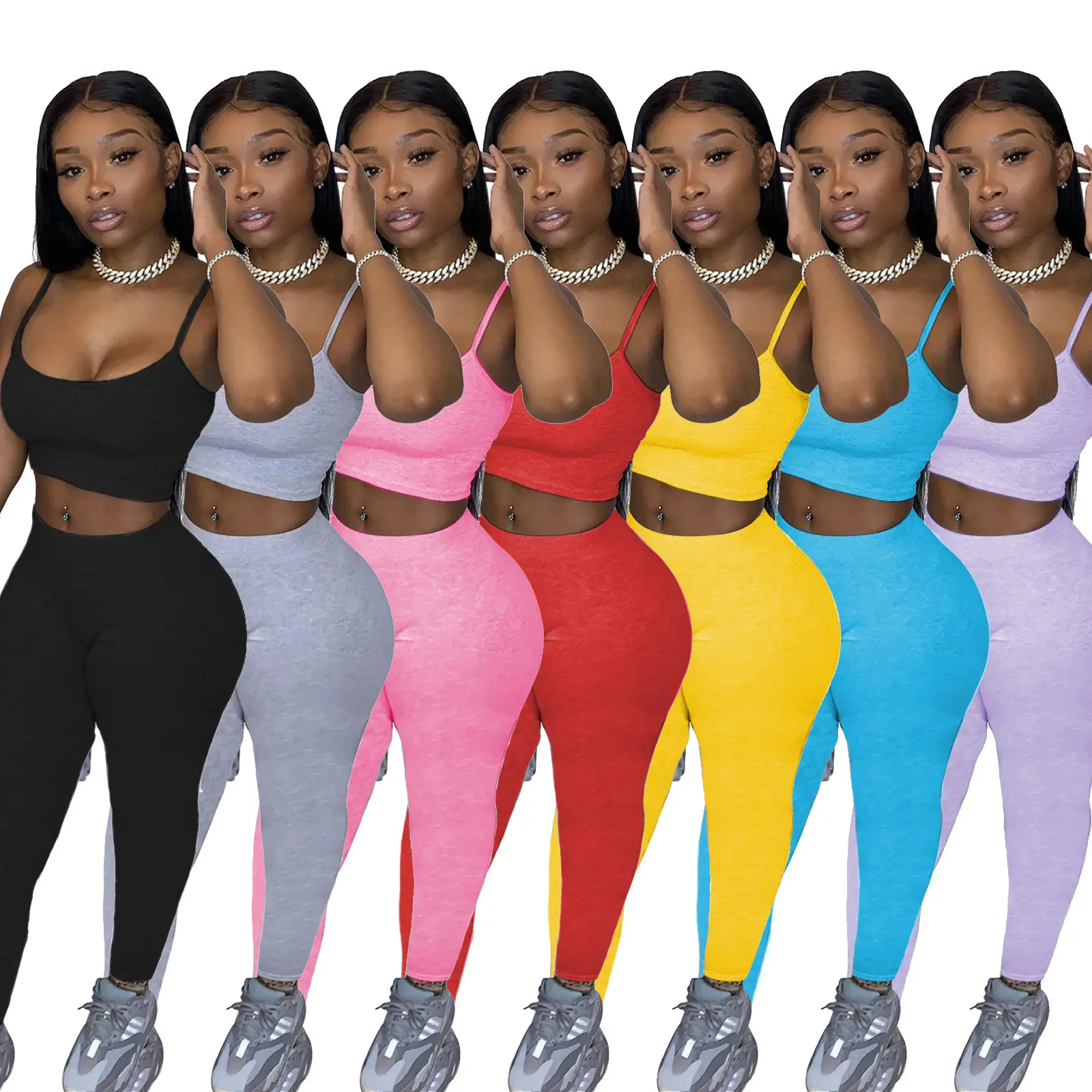 Custom yoga wear workout sportswear gym fitness sets women high quality two piece scrunch butt leggings and bra set