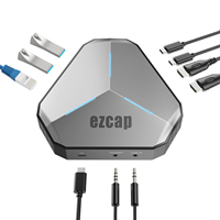 Carte de capture vidéo HDMI Ezcap avec charge pass-through PD 100W, hub multifonction intégré, idéale pour le streaming Ezcap368