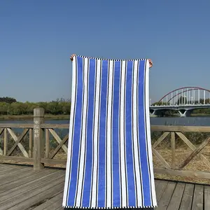 Serviette de plage surdimensionnée avec logo jacquard imprimé personnalisé 100% coton design personnalisé