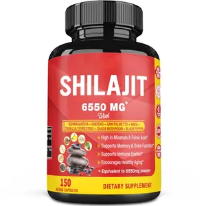 Özel etiket Himalayan Shilajit kapsüller Shilajit özü kapsül beyin Boost, bağışıklık desteği Fulvic asit takviyesi