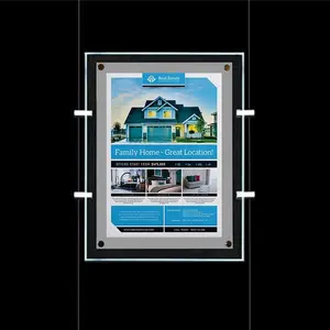 Hängen Sie A4 A3 Acryl LED Bilderrahmen Fenster Zeichen Leucht kasten Board Display für Immobilien agentur