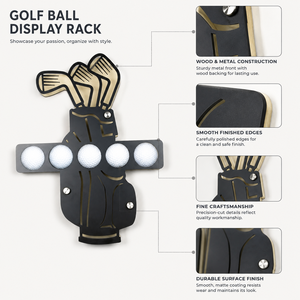Wall Mounted Golf Ball Organizer Wooden Display <b>Rack</b> for Home Office Golf Room Clubhouse Golf Shop Decor Collections and Gifts - Product Image 4