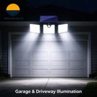 Lampe solaire murale rectangulaire à 3 têtes, 400LM, 266 LED, avec détecteur de mouvement, étanche IP65, pour clôture et jardin