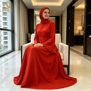 islamica da donna Set di moda interna aperta 2 pezzi manica lunga Dubai Turkey Ramadan abaya musulmano abito lungo da donna - Product Image 3