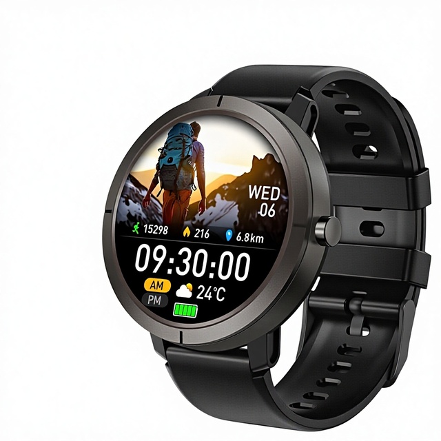 DM76 AMOLED Silicone Smart Watch GPS Sports Health Compass Altitude Barometer Watch Waterproof Flashlight DM76 GPS Smart Watch