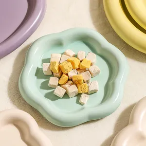 우아한 색상 유약 귀여운 모양의 도자기 간식 디저트 서빙 접시 세라믹 디너 플레이트
