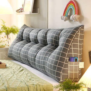 Coussin de soutien dorsal et de <span class=keywords><strong>tête</strong></span> triangulaire long avec housse <span class=keywords><strong>amovible</strong></span>, grand coussin de lecture <span class=keywords><strong>pour</strong></span> lit, vente en gros - Product Image 6