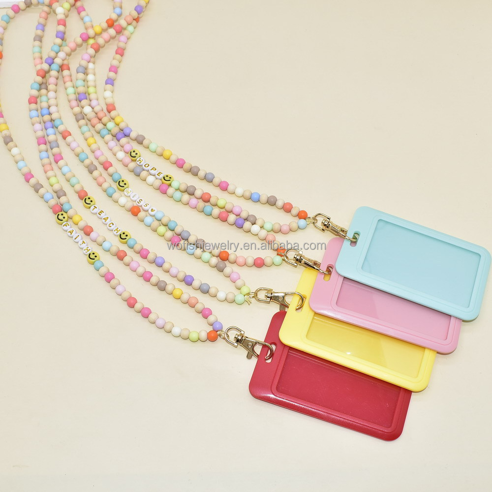 Teacher Appreciation Gifts Pencil Colors Silicone Beads With Notebook Lanyard Keychains Gifts for Girls Promotional Lanyards Image 2