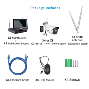 Kit Kamera Cctv 1080P Kustom, Sistem Kamera Cctv 8 Saluran Nrv Poe Penglihatan Siang & Malam Ip65 - Product Image 6