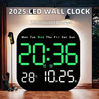 2026 Penjualan Langsung Pabrik Jam Dinding LED Digital Elektronik Ruang Tamu Rumah dengan Fungsi Snooze dan Layar Tampilan