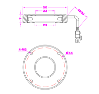 Source de lumière annulaire LED 24V haute luminosité, diamètre 50 mm °   Système d'inspection par caméra industrielle pour la vision artificielle