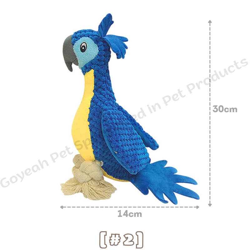 Interactive Parrot Shape Pet Toy - Squeaky Stuffed Dog Plush