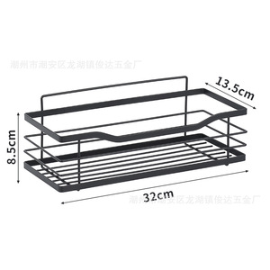 Étagère de rangement pour salle de bain Junda en acier carbone, fixation adhésive sans clou pour articles de toilette - Product Image 5