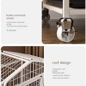 Livraison directe d'usine à roulettes avec grille en métal pliable et serrure de porte <span class=keywords><strong>cage</strong></span> pour chien en métal de <span class=keywords><strong>style</strong></span> chinois - Product Image 6