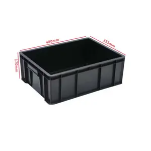 Vassoio antistatico conduttivo in plastica nera antistatico ESD SMT Reel Bin ESD Tool Box per SMD Roll translation Storage Tray Box