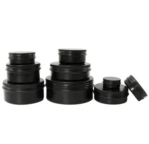 cans for candles 30 ml 50 ml 60 ml black soap aluminum tin candle making storage jar metal tins jar-A15