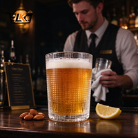 Gelas Kaca Bertekstur Hobnail 350ml Langsung dari Pabrik, Tumbler Air Bening Bertekstur untuk Restoran, Hotel, Kafe, Pesanan Grosir, MOQ Rendah