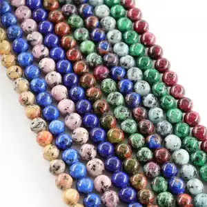 wholesale DIY Round Mixed Natural Gemstone jewelry Beads polished 8mm Approx 48PCs/Strand 1458170