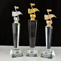 Trophée en cristal en forme de note de musique Or Argent Cuivre MH-T128