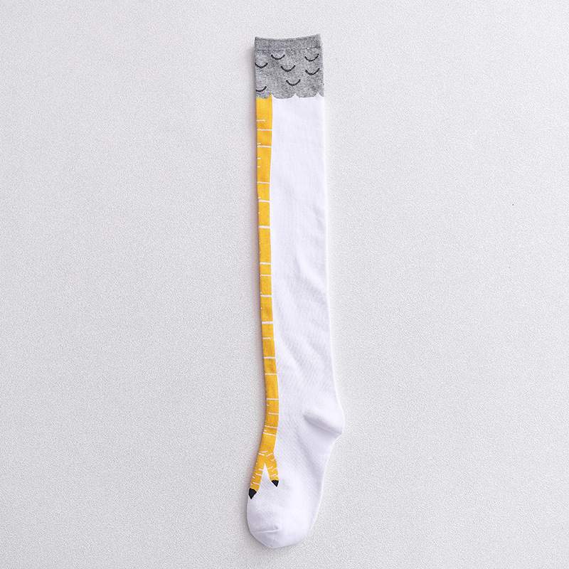 Lot De 2 Paires Chaussettes Jambes De Poulet Pour Femme - Montantes Genoux, 100% Coton Doux