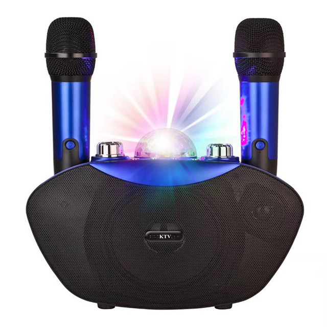 Family Portable Wireless Karaoke Microphone Wireless Speaker 3 in 1 Karaoke With Two Microphones