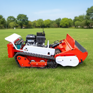 Tondeuse à fléaux industrielle télécommandée sur chenilles, moteur diesel 420cc, largeur de coupe 800mm, capacité de réservoir 5L, pour broyage d'herbe - Product Image 4