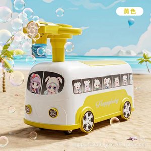 Happybaby Music Bus Toy Car For 2 To 4 Years Old Kids Bubble Blowing Four Wheel Balance Vehicle - Product Image 5