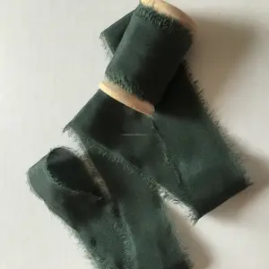 Plain color 100% Silk ribbon crepe ribbon 1''  For painters for wedding