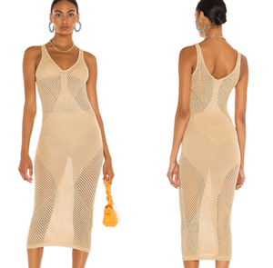 NUEVO <span class=keywords><strong>Dos</strong></span> <span class=keywords><strong>colores</strong></span> Vestido largo de ganchillo Algodón Talla única Sexi Lady Traje de baño Backless Cover Ups - Product Image 2