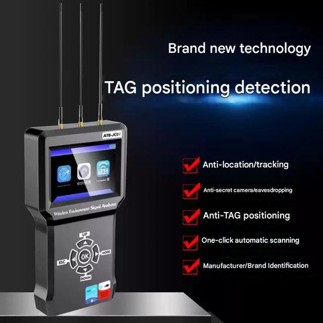 TSCM Bug Sweeper Anti-spy RF Detector 2g 3g 4g 5g Search Hidden Tags Automatically Identifies Wifi MAC Channel Frequency.