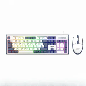 multicolor Wired Mechanical feel Keyboard and mouse combo with color light for Desktop Computer Laptop Office