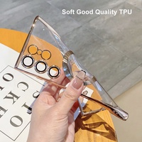 Étui de téléphone à attraction magnétique électro-plaqué avec film de protection d'objectif pour Samsung S20 S21 S22 S23 S24 S25 ultra A15 A55 Housses anti-chute