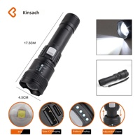 Nouvelle lampe de poche LED rechargeable par USB, super puissante, pour patrouille en extérieur, zoom longue portée, projecteur