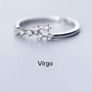 Design squisito segno zodiacale anello <span class=keywords><strong>donna</strong></span> anello di diamanti personalizzato zircone zodiaco anello aperto nuovi e unici prodotti per feste - Product Image 3