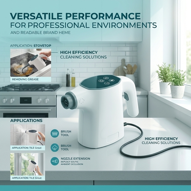 Smart Touchscreen Handheld Instant Steam Cleaner with Accessories for Natural Chemical Free Household Deep Cleaning