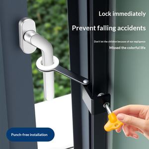 <span class=keywords><strong>Limiteur</strong></span> de fenêtre à battant en alliage d'aluminium, protection enfant fixe, verrouillage sans perçage, vis coupe-vent pour fenêtre à <span class=keywords><strong>ouverture</strong></span> extérieure - Product Image 2