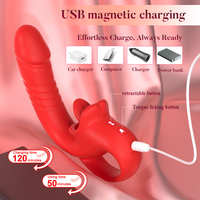 Mundleckender Zungen-Vibrator mit 10 Modi, USB-wiederaufladbar, wasserdicht, für die G-Punkt- und Klitorisstimulation bei Frauen