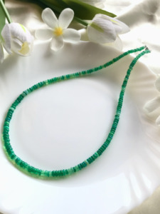 Collar de Ópalo Etíope Verde - Delicado Collar de Cuentas de Cristal - Regalo de Joyería Nupcial - Collar de Cuentas Verdes - Elegante Collar Gargantilla - Product Image 6