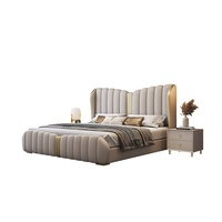2024 nouveaux modèles lits rembourrés hôtel moderne de luxe beau design cadre en bois king queen size double lit réglable vente