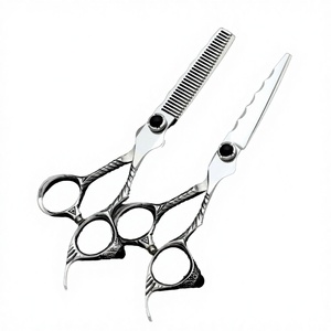 Ciseaux de coiffure professionnels 440C, lame droite 6 pouces, pour droitiers, modèle PK Haircut, les plus vendus - Product Image 2