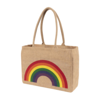 Bolso de mano de mercado de yute para el hogar a la moda con asa duradera Bolsas De Yute Con parte inferior reforzada bolsillo Interior Abaca bolso de mano con cremallera