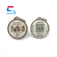 Anpassbares Logo QR-Code und URL Programmierbares Epoxy NFC Haustier-ID-Halsband-Etikett für Hunde / Katzen-Tracking