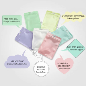 7.5*12cm プラスチック製 フラットポーチ ジッパー付き 透明袋 無地 小物 包装用 ジップロックバッグ 薬用 - Product Image 4