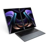 Nouvel ordinateur portable Ultrabook en aluminium à double écran de 14 pouces avec reconnaissance faciale, Intel I5 12450H, Windows 11 Pro, Quad Core, 32 Go de RAM
