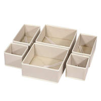 6 ensembles pliable tissu boîte de rangement placard commode soutien-gorge et chaussette pliable sous-vêtements organisateur tiroirs