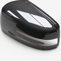 Ensemble de coques de rétroviseurs latéraux automobiles en fibre de carbone sergé brillant ODM, incurvées, avec ouverture de garniture inférieure