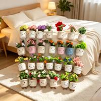 Mainan Tanaman Pot Plush Lucu, Pot Bunga Tersenyum, Boneka Bonsai Lembut untuk Grosir, Pengecer, dan Pasar Resale