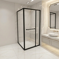 Nouvelle Cabine de Douche d'Angle Coulissante Latérale Design Moderne Verre Trempé 8mm Porte de Douche Encadrée en Acier Inoxydable 304 pour Hôtels et Villas