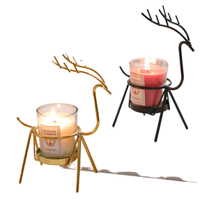 Bougeoir en fil de fer métallique en forme de cerf classique créatif décoration de table de salon de maison simple pour lanternes en métal - Product Image 2