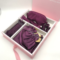 WY1 coffret cadeau de luxe 100% taie d'oreiller en satin soie sommeil masque pour les yeux taie d'oreiller ensemble cadeau